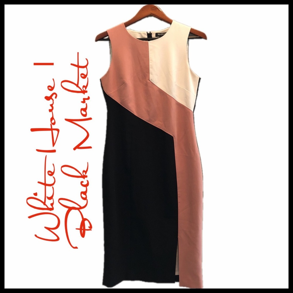 WHite House | Black Market Tri-Color Block Dress